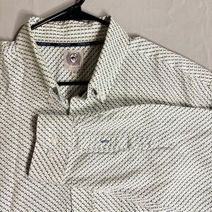 Cinch Men's Green and Navy Patterned Shirt